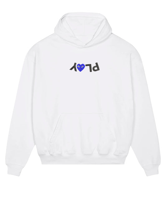 Hoodie Oversize // blue heart white